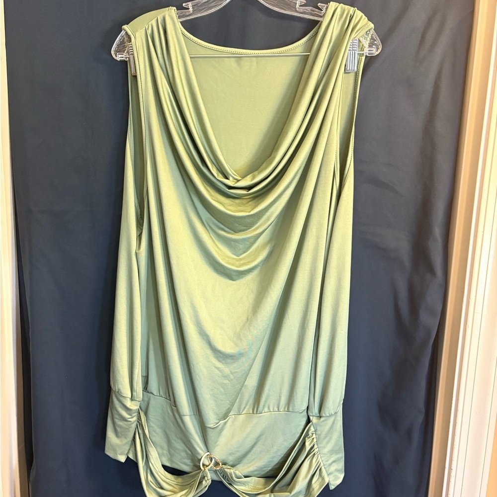 Elegant Green Draped Women's Top